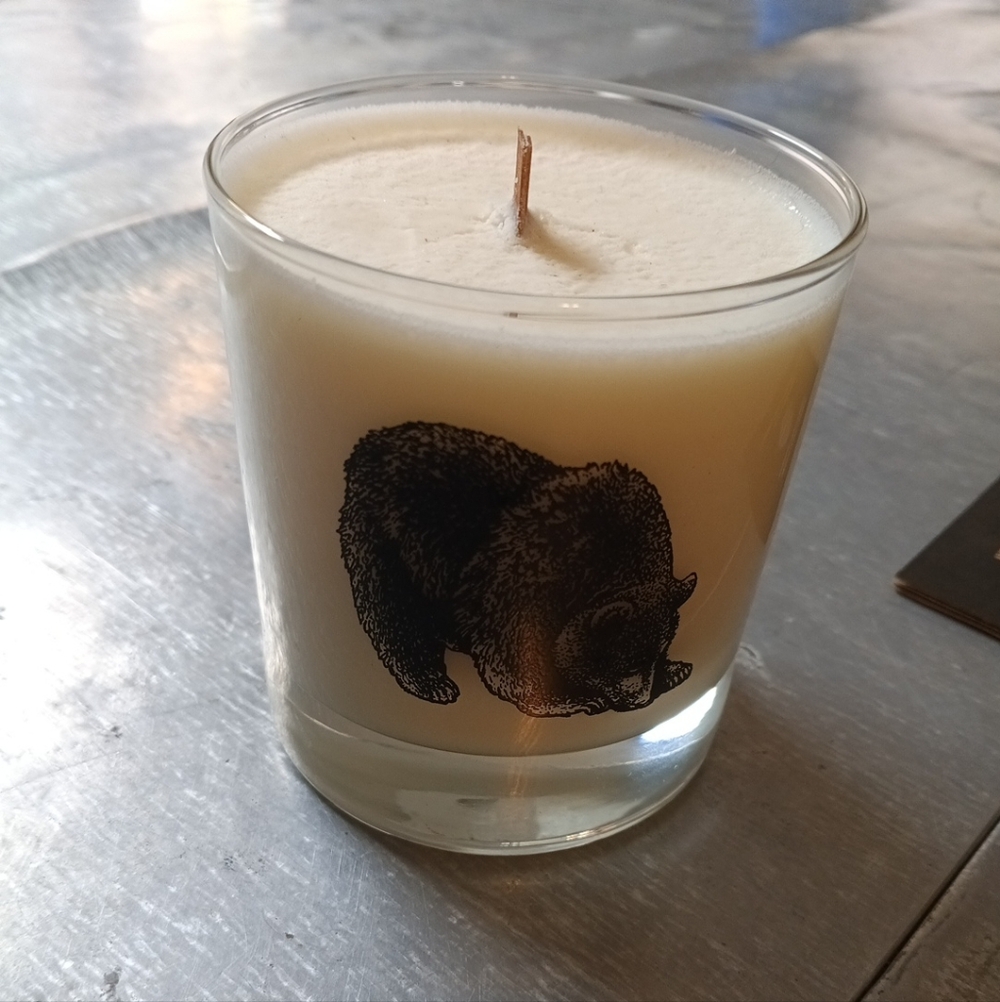 Cognitive Surplus Bear Design Candle Reusable Whiskey Tumbler New Made In USA
